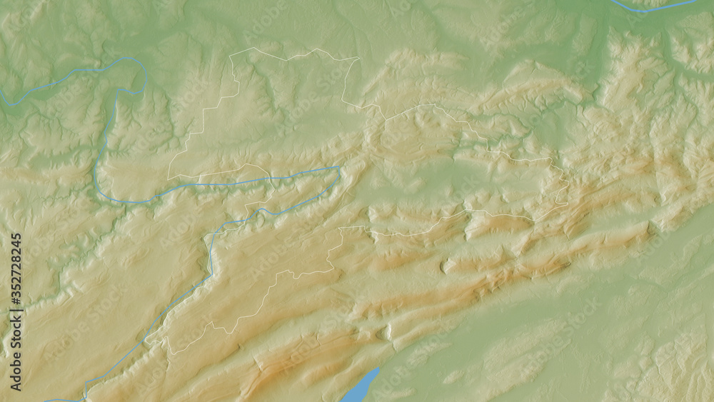 Jura, Switzerland - outlined. Physical Jura, Switzerland - outlined. Physical