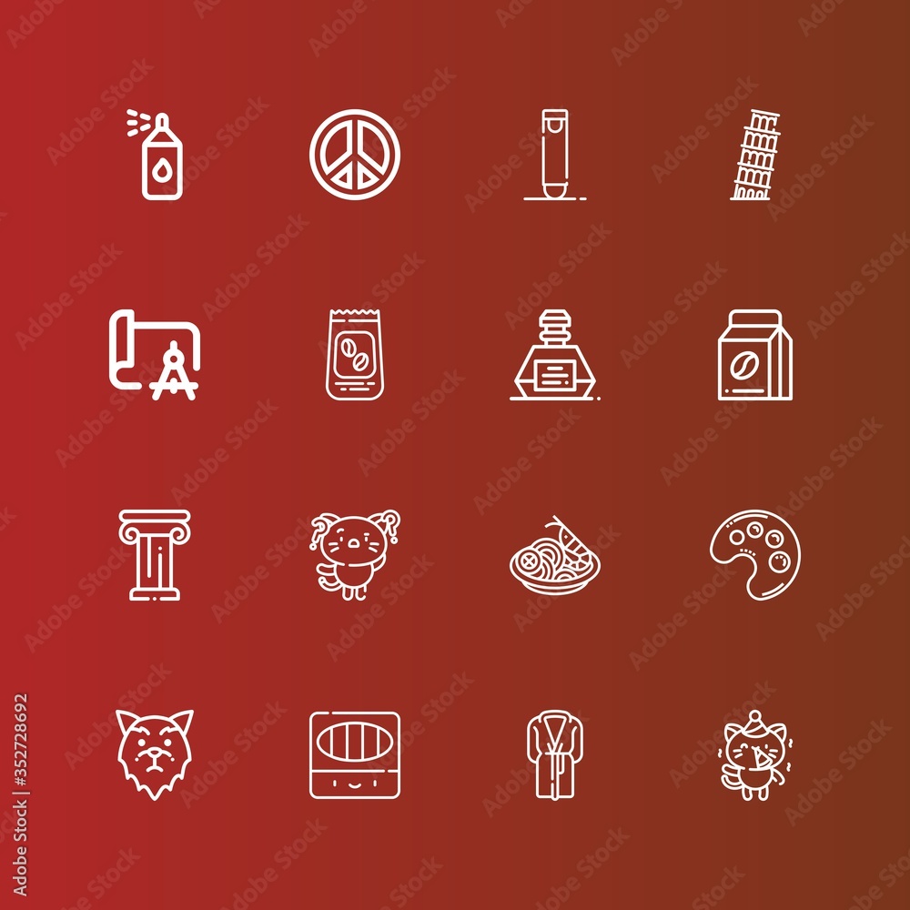 Editable 16 sketch icons for web and mobile