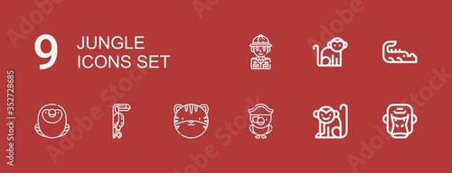 Editable 9 jungle icons for web and mobile