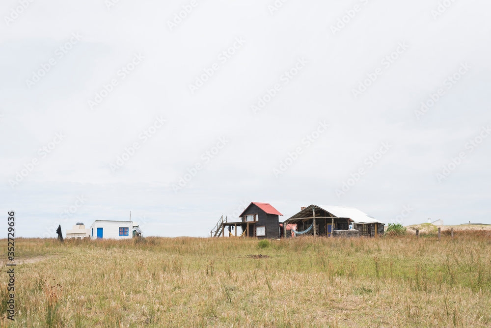 Cabins near the beach, in Cabo Polonio, Uruguay