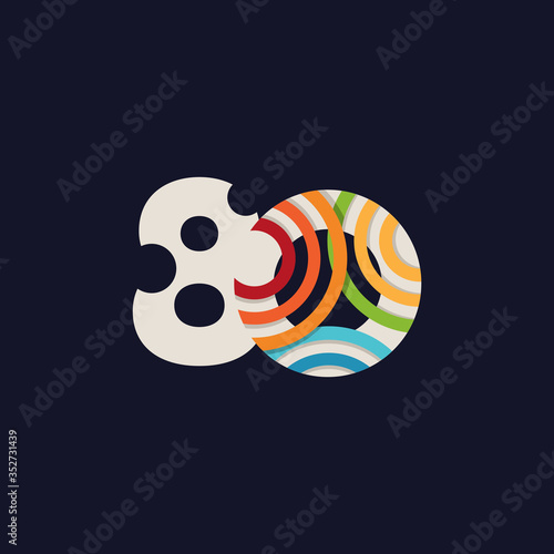 80 Years Anniversary Celebration Vector Template Design Illustration