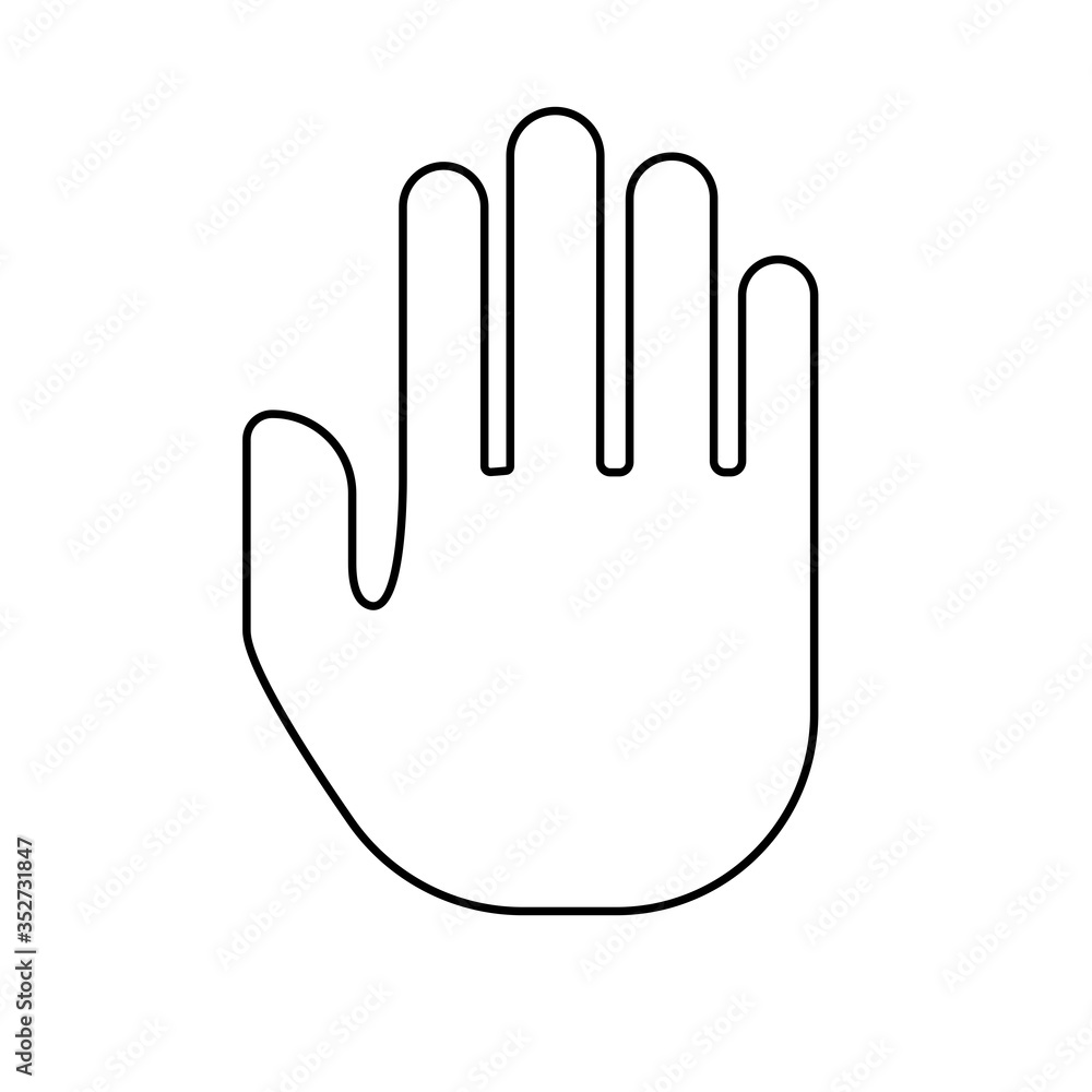 Vector outline palm human. Handprint icon. Flat image. Stock template. Vector outline palm human. Handprint icon. Flat image. Stock template.