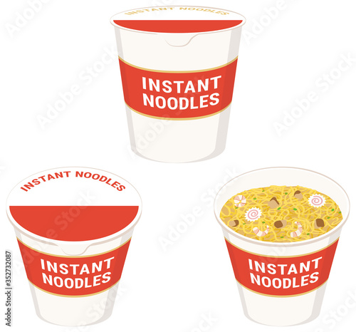 Instant ramen noodles. Vector illustration