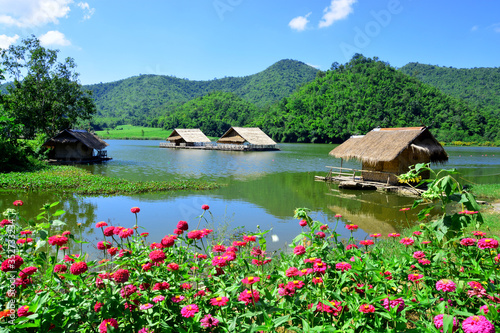 Ang Kep Nam Khao Wong have old traditional house in the lake of khao wong, Suphan Buri Province,Thailand
