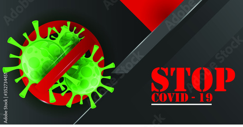 Illustration and fact sheet or banner of the Coronavirus Pandemic COVID-19 ,awareness against COVID-19