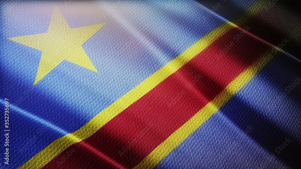 4k Democratic Republic of the Congo National flag slow seamless waving ...