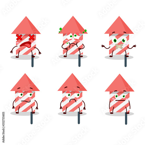 Fire cracker cartoon character with nope expression
