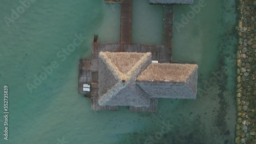 Top down view of ocean villa at Juan Dolio in Dominican Republic. Aerial photo