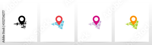 Location Pin On Letter Logo Design A