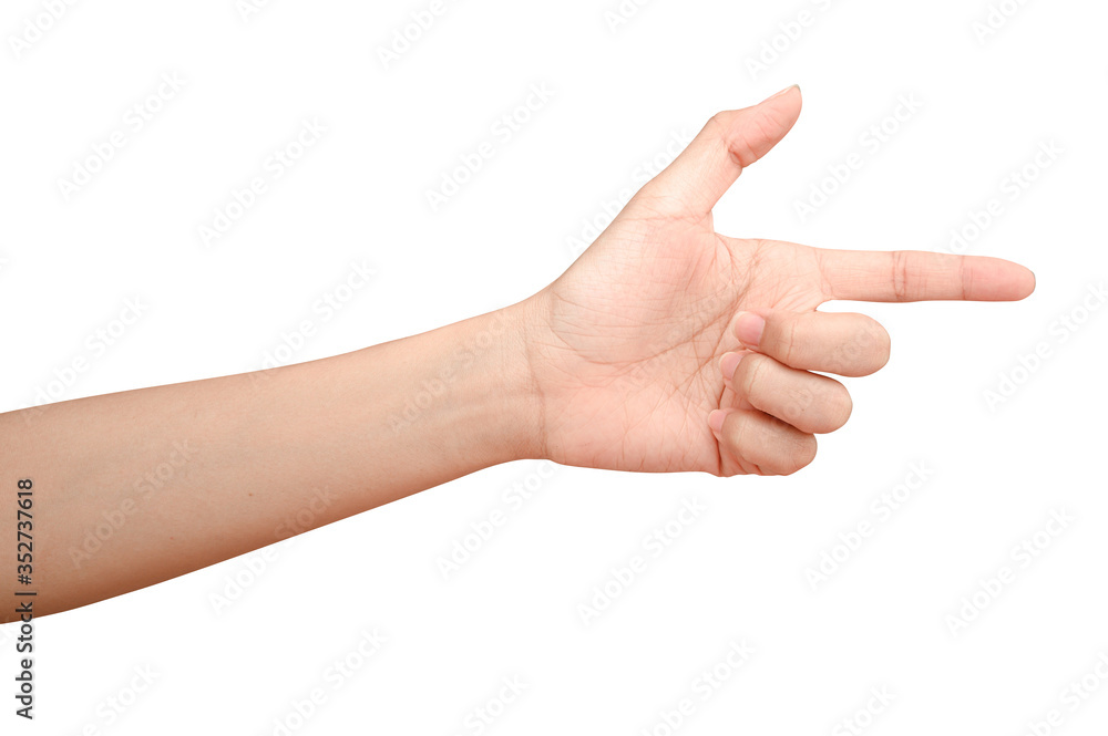 Hand touching or pointing to something Hand touching or pointing to something