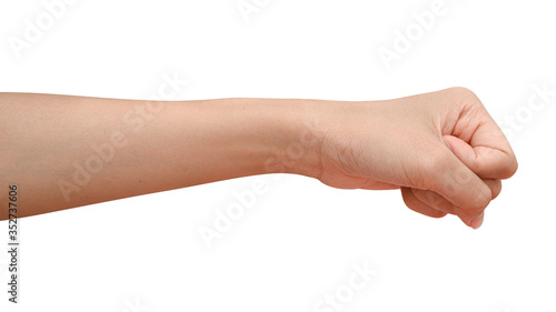 visible veins arm and hand isolated on a white background