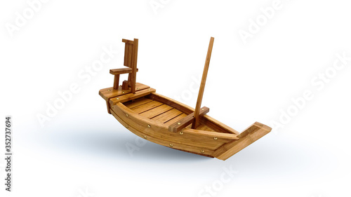 Bamboo wood table ship for sushi Japanese food