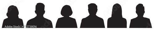 Fotografie, Obraz Set of vector avatar profile icon in silhouettes.