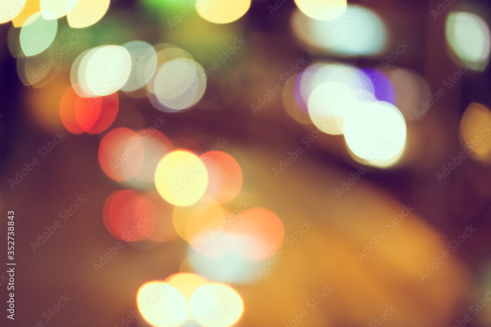 Abstract defocus of bokeh light traffic in the city Abstract defocus of bokeh light traffic in the city