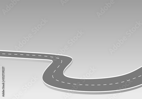 Wallpaper Mural Roadway journey to the future. Asphalt street isolated on white background. Symbols Way to the goal of the end point. Path mean successful business planning Suitable for advertising and presentstation Torontodigital.ca