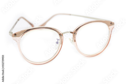 Pink frame clear glasses