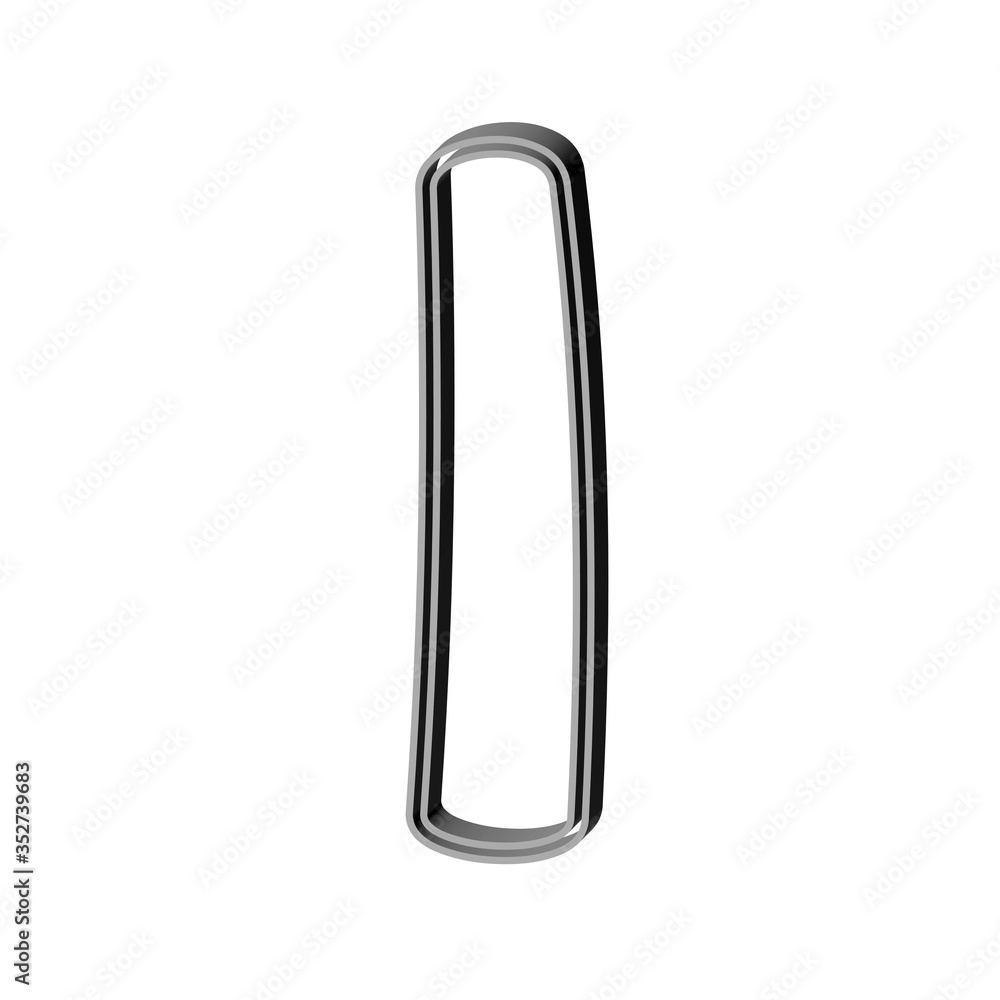 3D CARTOON STYLE ENGLISH ALPHABET MADE OF DOUBLE SILVER METAL OUTLINES : I 3D CARTOON STYLE ENGLISH ALPHABET MADE OF DOUBLE SILVER METAL OUTLINES : I