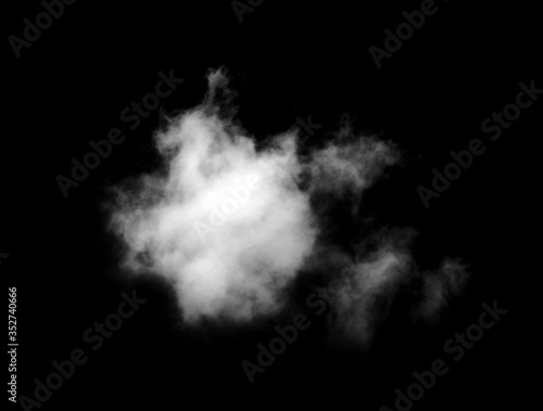 white Clouds on black background.