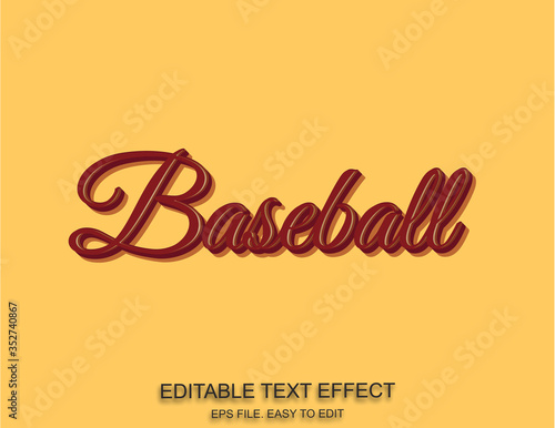 Baseball retro font effect