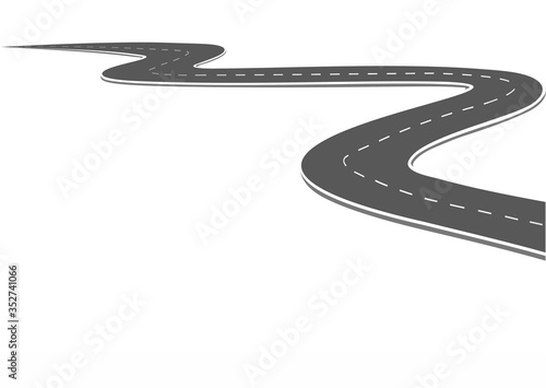 Wallpaper Mural Roadway journey to the future. Asphalt street isolated on white background. Symbols Way to the goal of the end point. Path mean successful business planning Suitable for advertising and presentstation Torontodigital.ca