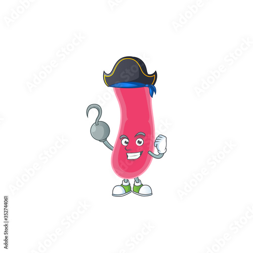 mascot design style of fusobacteria as a pirate having one hook hand photo