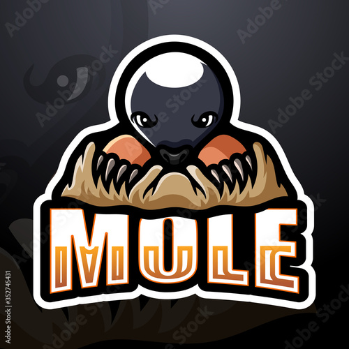 Mole mascot esport logo design