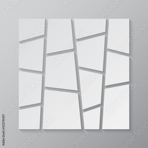Vector empty collage board fourteen images, photo