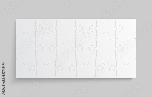 Vector background white piece puzzle frame jigsaw
