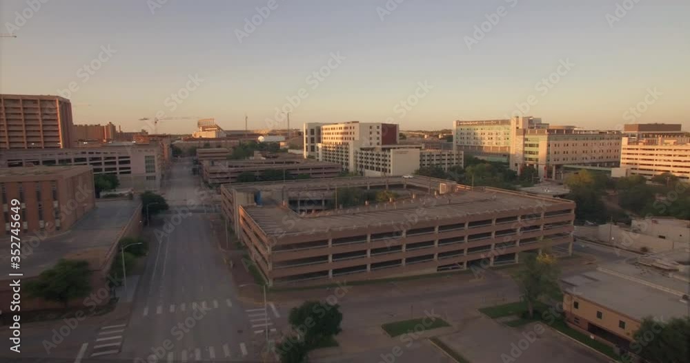 Empty streets, buildings, and parking garages during the covid coronavirus pandemic shutdown Empty streets, buildings, and parking garages during the covid coronavirus pandemic shutdown