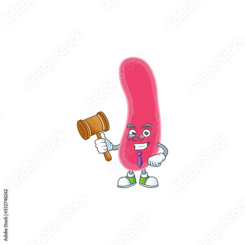 A wise Judge fusobacteria cartoon mascot design wearing glasses photo