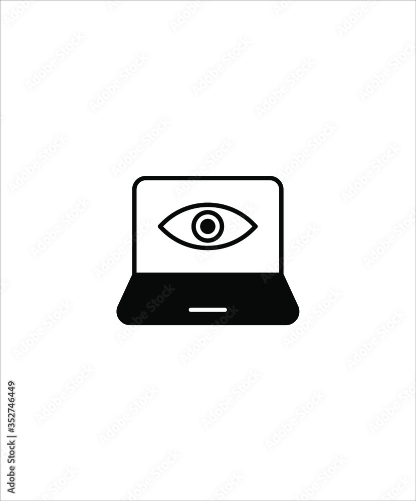 laptop with eye icon,vector best flat icon. laptop with eye icon,vector best flat icon.