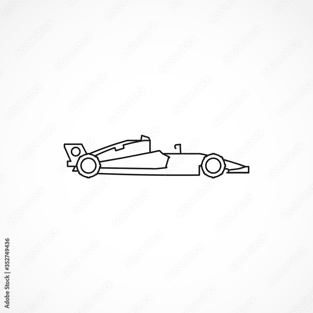 racing car icon. sport car line icon. racing car isolated line icon