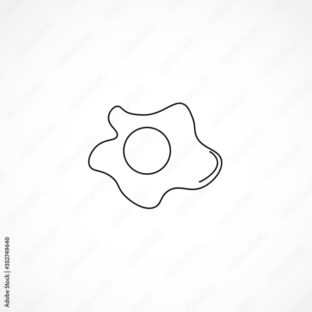 Cooked fried egg line icon. fried egg isolated line icon