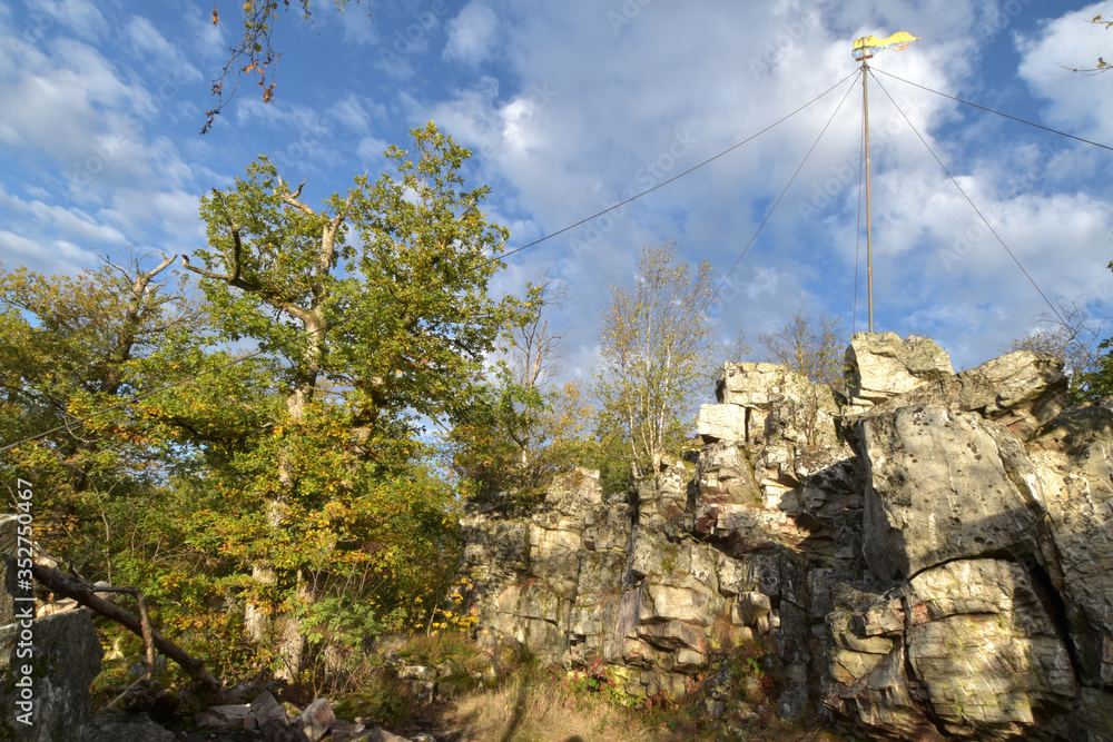 Fototapeta premium Traumschleife Kirschweiler Festung im Nationalpark Hunsrück-Hochwald