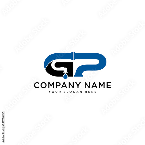 Logo GP Simple Creative Design, Vector illustration