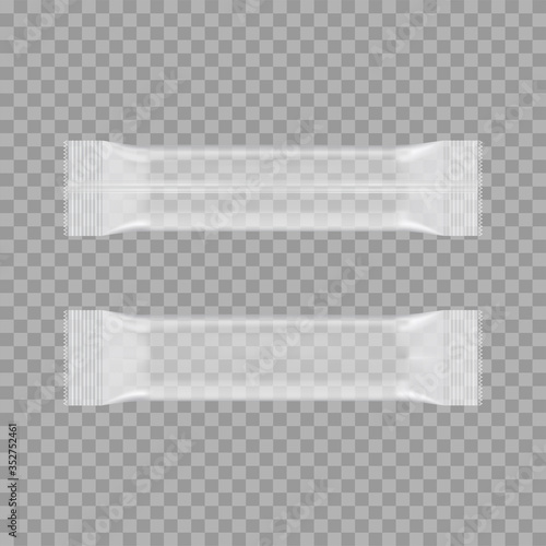 Vacuum transparent packaging for coffee salt or sugar. Vector
