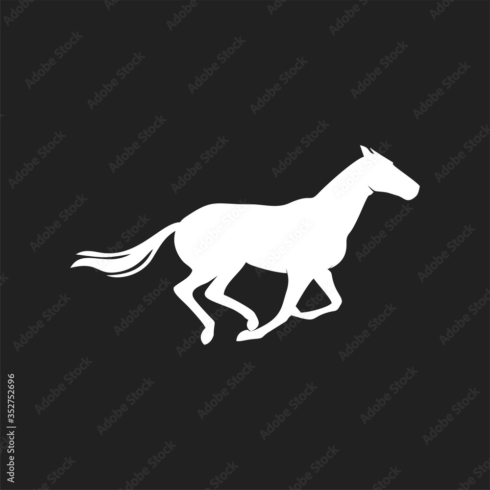 horse black and white icon logo vector