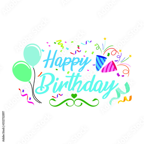 Happy Birthday typography vector design.design template for birthday celebration.
