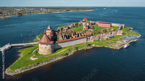 Aerial view of Oreshek fortress photo