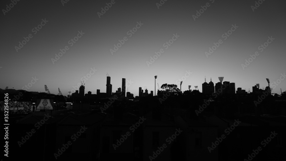 Fototapeta premium black and white melbourne city