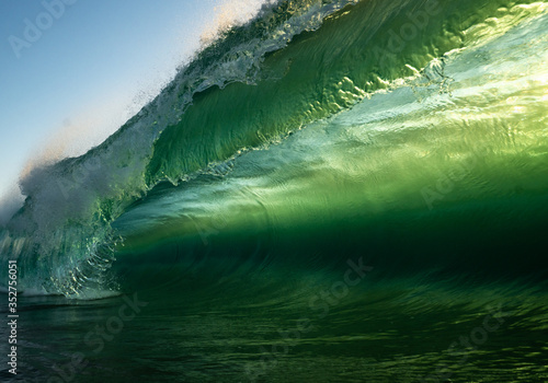 emerald green crashing wave