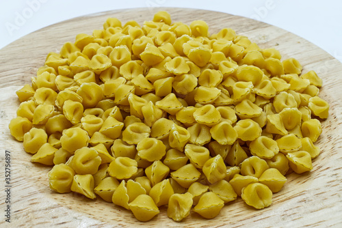 Raw italian egg pasta. Sorprese all'uovo. Traditional short italian pasta 
