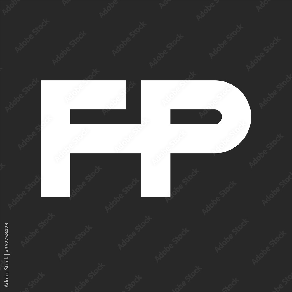 Bold two letters FP logo initials monogram minimalist style, mark F and P identity white business or wedding card emblem mockup design element Bold two letters FP logo initials monogram minimalist style, mark F and P identity white business or wedding card emblem mockup design element