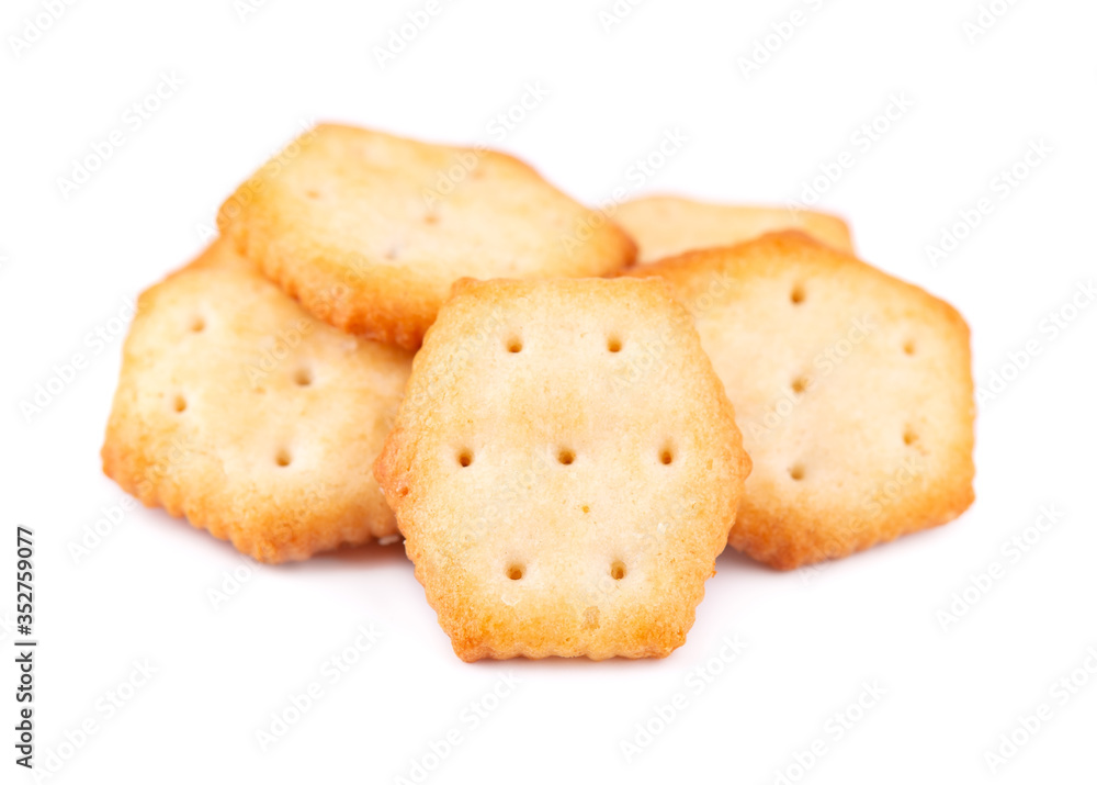 Stack round cracker isolated on white background. Dry cracker cookies isolated. Salty snacks isolated. Stack round cracker isolated on white background. Dry cracker cookies isolated. Salty snacks isolated.