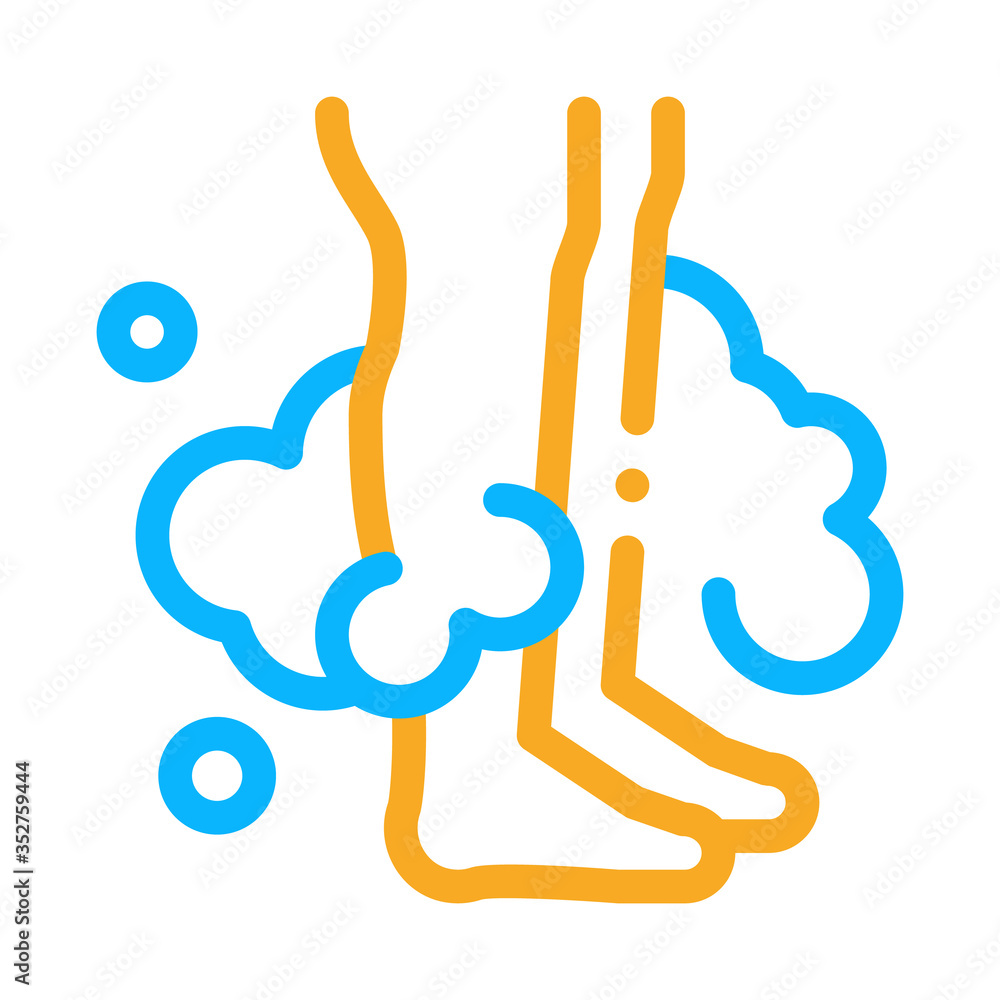 wash feet with soapy foam icon vector. wash feet with soapy foam sign. color symbol illustration wash feet with soapy foam icon vector. wash feet with soapy foam sign. color symbol illustration