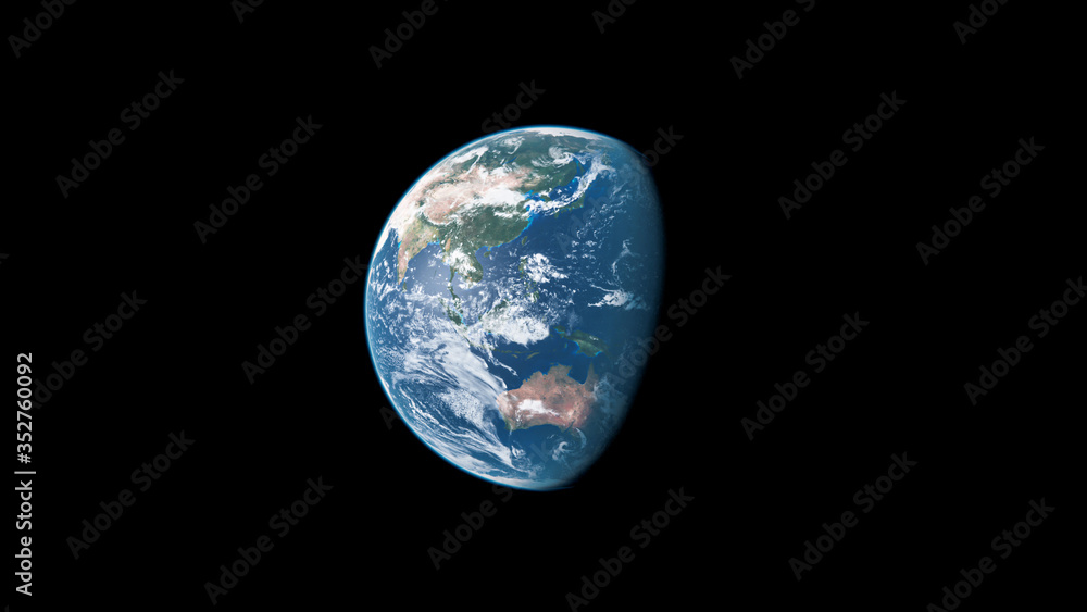 Asia from Space during Day - Planet Earth - The Blue Marble - 3D Illustration Asia from Space during Day - Planet Earth - The Blue Marble - 3D Illustration