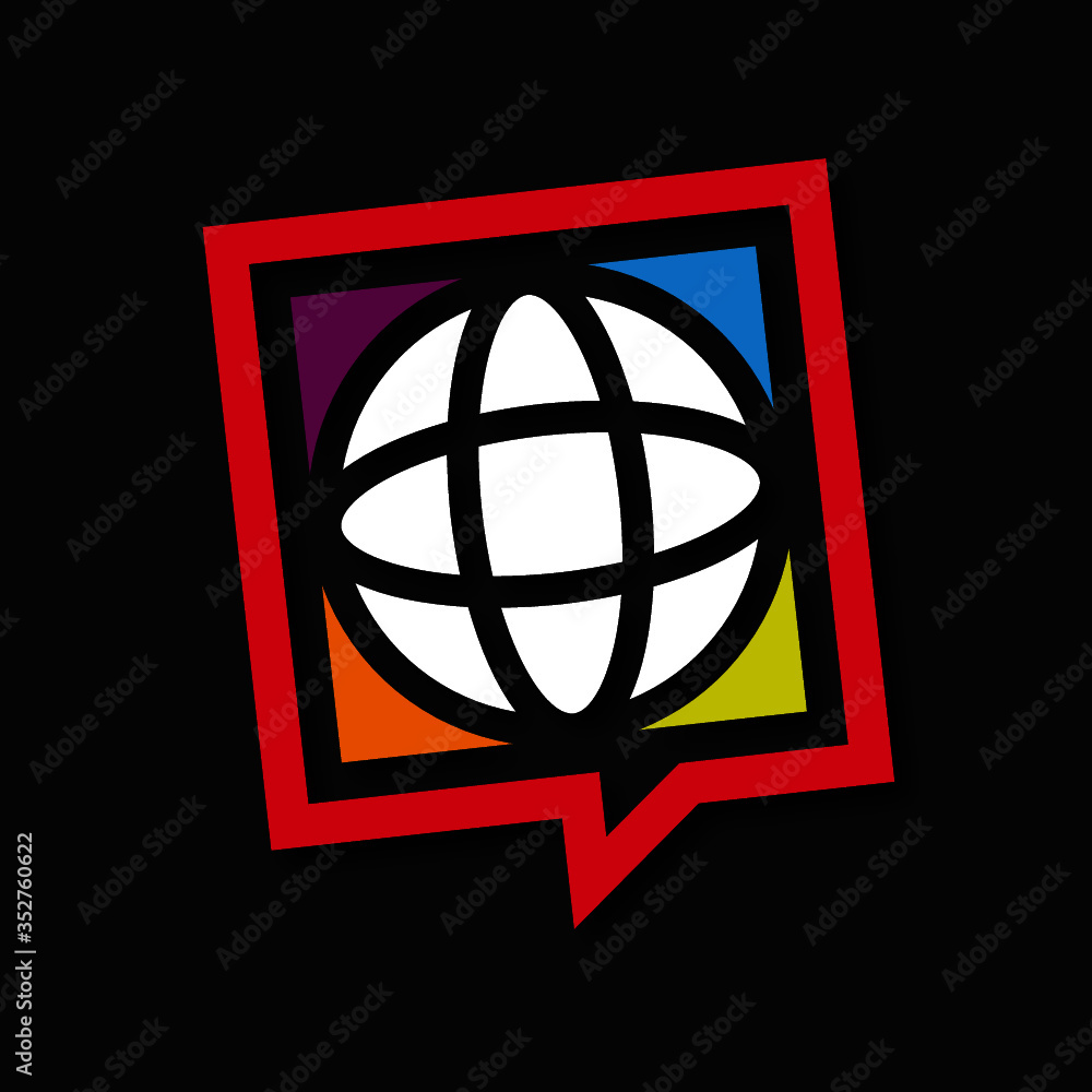 globe graphique coloré- culture, média, actualité concept