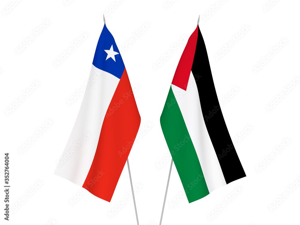 Palestine and Chile flags