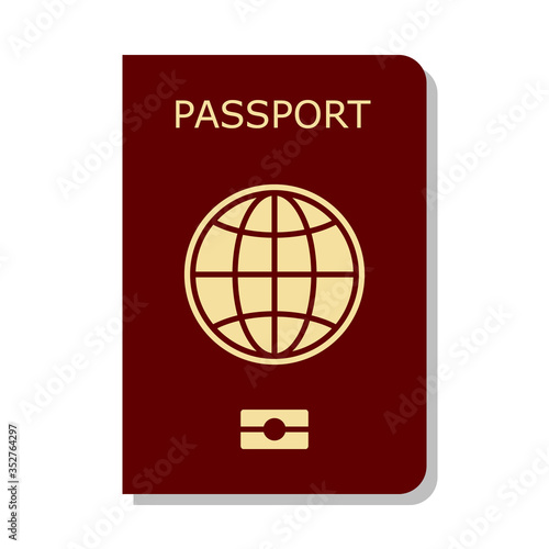 international passport red cover isolated on white background