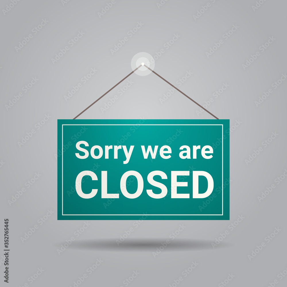 closed sign hanging outside business office store shop or restaurant coronavirus pandemic quarantine bankruptcy commerce crisis concept vector illustration closed sign hanging outside business office store shop or restaurant coronavirus pandemic quarantine bankruptcy commerce crisis concept vector illustration
